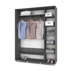 РОЛАНД Шкаф-купе с зеркалом Камень темный (450*1700) Р472 в Надыме - nadym.mebel24.online | фото 2
