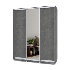 РОЛАНД Шкаф-купе с зеркалом Камень темный (600*1800) Р682 в Надыме - nadym.mebel24.online | фото