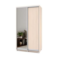 РОЛАНД Шкаф-купе с зеркалом Млечный дуб (450*1200) Р422 в Надыме - nadym.mebel24.online | фото