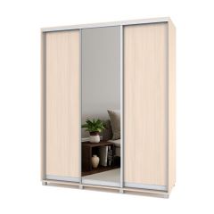 РОЛАНД Шкаф-купе с зеркалом Млечный дуб (450*1800) Р482 в Надыме - nadym.mebel24.online | фото