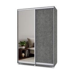РОЛАНД Шкаф-купе зеркалом Камень темный (600*1500) Р652 в Надыме - nadym.mebel24.online | фото