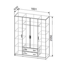 Шкаф ШК 1 (Ясень Анкор светлый) в Надыме - nadym.mebel24.online | фото 2