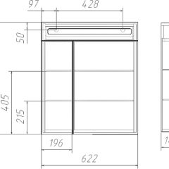 Шкаф-зеркало Аврора 60 с подсветкой LED Домино (DV8005HZ) в Надыме - nadym.mebel24.online | фото 12