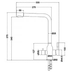 Смеситель д/кухни MELANA-F610304 Stello нерж.сталь, с переключателем на фильтр, однорычажный, сатин в Надыме - nadym.mebel24.online | фото 4