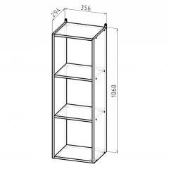 Стеллаж 3 секции (белый) в Надыме - nadym.mebel24.online | фото 2