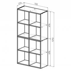 Стеллаж 8 секций (белый) в Надыме - nadym.mebel24.online | фото 2