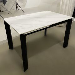 Стол CORNER 120 MATT WHITE MARBLE SOLID CERAMIC / BLACK, ®DISAUR в Надыме - nadym.mebel24.online | фото 3