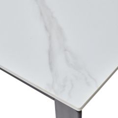 Стол CORNER 120 MATT WHITE MARBLE SOLID CERAMIC / BLACK, ®DISAUR в Надыме - nadym.mebel24.online | фото 8
