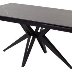 Стол FORIO 160 MATT BLACK MARBLE SOLID CERAMIC / BLACK, ®DISAUR в Надыме - nadym.mebel24.online | фото 1