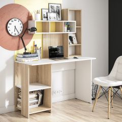 Стол компьютерный Олимп (дуб сонома/белый) в Надыме - nadym.mebel24.online | фото