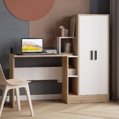 Стол компьютерный СКМ-1 ЛДСП Белый/Дуб сонома в Надыме - nadym.mebel24.online | фото