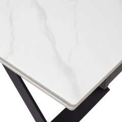Стол LIVORNO 180 MATT WHITE MARBLE SOLID CERAMIC / BLACK, ®DISAUR в Надыме - nadym.mebel24.online | фото 9