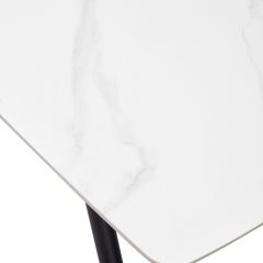 Стол RIVOLI 140 MATT WHITE MARBLE SOLID CERAMIC / BLACK, ®DISAUR в Надыме - nadym.mebel24.online | фото 9