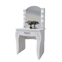 Стол туалетный Розалия №12 + ПОДСВЕТКА (лиственница белая, омела) в Надыме - nadym.mebel24.online | фото