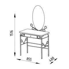 Столик дамский с ящиком ЛДСП венге/черный в Надыме - nadym.mebel24.online | фото 2