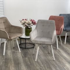 Стул MAVERICK 360 град. поворот. BLUVEL-40 BEIGE/ белый каркас, М-City в Надыме - nadym.mebel24.online | фото 3