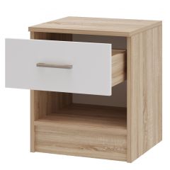 БЕАТРИС Тумба прикроватная (Дуб Сонома/Белый глянец) в Надыме - nadym.mebel24.online | фото 2