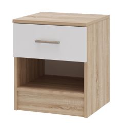 БЕАТРИС Тумба прикроватная (Дуб Сонома/Белый глянец) в Надыме - nadym.mebel24.online | фото