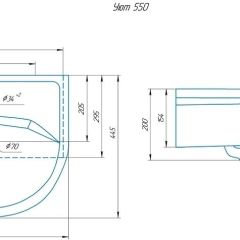 Умывальник мебельный "Уют 55" в Надыме - nadym.mebel24.online | фото 2