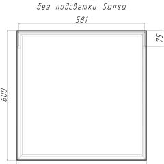 Зеркало Corsica 600х600 black без подсветки Sansa (SB1064Z) в Надыме - nadym.mebel24.online | фото 4
