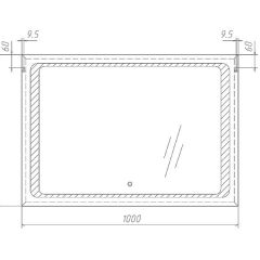 Зеркало Galaxy 100 alum с подсветкой Sansa (SG1008Z) в Надыме - nadym.mebel24.online | фото 7