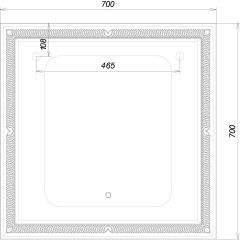 Зеркало Паликир 700х700 с подсветкой Домино (GL7051Z) в Надыме - nadym.mebel24.online | фото 6