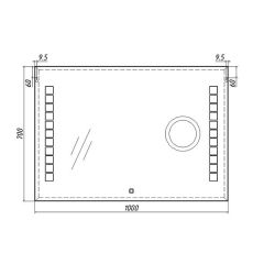 Зеркало Quadro 100 alum (линза) с подсветкой Sansa (SQL1030Z) в Надыме - nadym.mebel24.online | фото 8