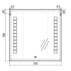 Зеркало Quadro 70 alum с подсветкой Sansa (SQ1016Z) в Надыме - nadym.mebel24.online | фото 6