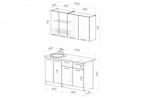 АСАЯ Кухонный гарнитур Медиум 1400 мм в Надыме - nadym.mebel24.online | фото 2