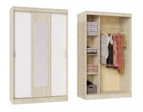 БАРИ Шкаф-купе с зеркалом (1300) Дуб Сонома/Белый в Надыме - nadym.mebel24.online | фото