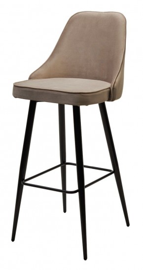 Барный стул NEPAL-BAR БЕЖЕВЫЙ #5, велюр/ черный каркас (H=78cm) М-City в Надыме - nadym.mebel24.online | фото 4