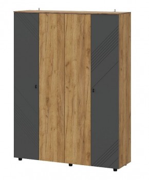 БАЙКАЛ Шкаф четырехстворчатый (Графит/Дуб золотой) в Надыме - nadym.mebel24.online | фото