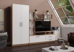 ДАРЬЯ Гостиная (Дуб вотан/Белый глянец) модульная в Надыме - nadym.mebel24.online | фото