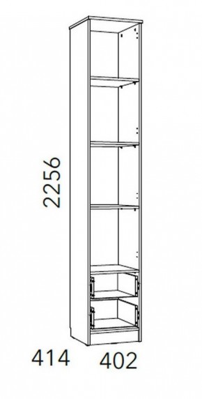 Детская Фанк Шкаф для белья с ящиками НМ 013.01-02 М1 в Надыме - nadym.mebel24.online | фото 3