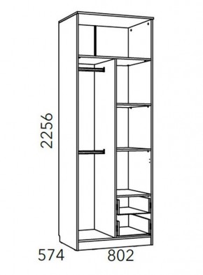 Детская Фанк Шкаф для одежды с ящиками НМ 014.07 М в Надыме - nadym.mebel24.online | фото 3