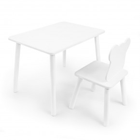 Детский комплект стол и стул «Мишка» Rolti Baby (белый/белый, массив березы/мдф) в Надыме - nadym.mebel24.online | фото