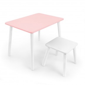 Детский комплект стол и табурет Rolti Baby (розовая столешница/белое сиденье/белые ножки) в Надыме - nadym.mebel24.online | фото 1