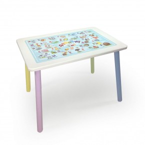 Детский стол с накладкой Алфавит (Белый/Цветной) в Надыме - nadym.mebel24.online | фото