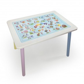 Детский стол с накладкой Алфавит (Белый/Цветной) в Надыме - nadym.mebel24.online | фото 2