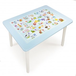 Детский стол с накладкой Алфавит  (Голубой/Белый) в Надыме - nadym.mebel24.online | фото 1
