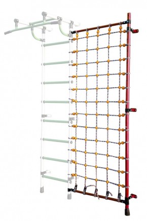 Дополнительная стойка к пристенному ДСК с сеткой для лазания, цв. красный в Надыме - nadym.mebel24.online | фото