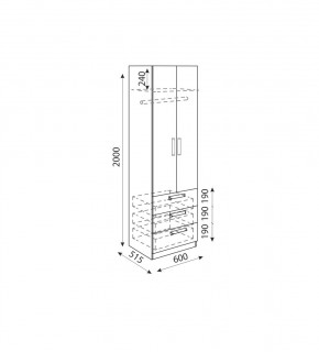 Дуглас (подростковая) М04 Шкаф с ящиками в Надыме - nadym.mebel24.online | фото 3