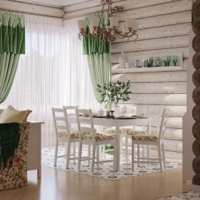 Комлект Вествик обеденный стол и четыре стула, массив сосны, цвет белый в Надыме - nadym.mebel24.online | фото