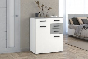 Комод Ева (Белый текстурный/Бетонный камень) в Надыме - nadym.mebel24.online | фото