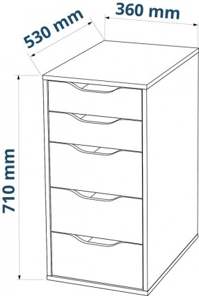 Комод Ингар белый с пятью выдвижными ящиками в Надыме - nadym.mebel24.online | фото 3