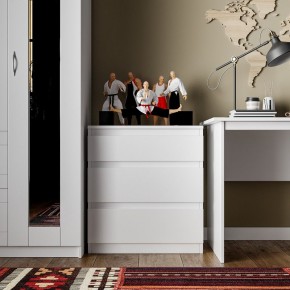 Комод КАСТОР с тремя ящиками, цвет белый в Надыме - nadym.mebel24.online | фото 3