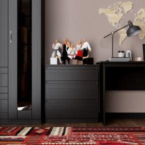 Комод КАСТОР с тремя ящиками, цвет Дуб Венге в Надыме - nadym.mebel24.online | фото 3