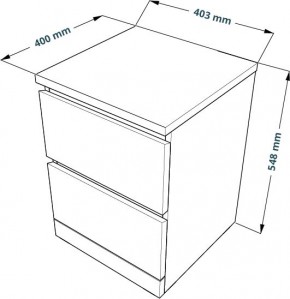 Комод Варма 2 с двумя выдвижными ящиками, цвет белый в Надыме - nadym.mebel24.online | фото 3