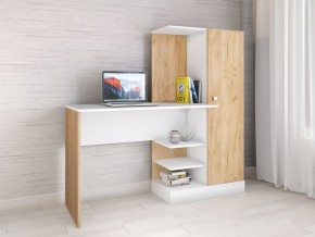 Компьютерный стол Квартет-6 Дуб крафт золотой/Белый в Надыме - nadym.mebel24.online | фото