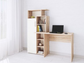 Компьютерный Стол Квартет-7 Дуб сонома/Белый в Надыме - nadym.mebel24.online | фото